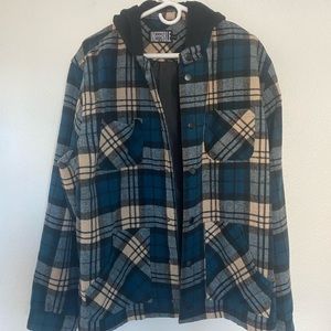 Mens hooded flannel